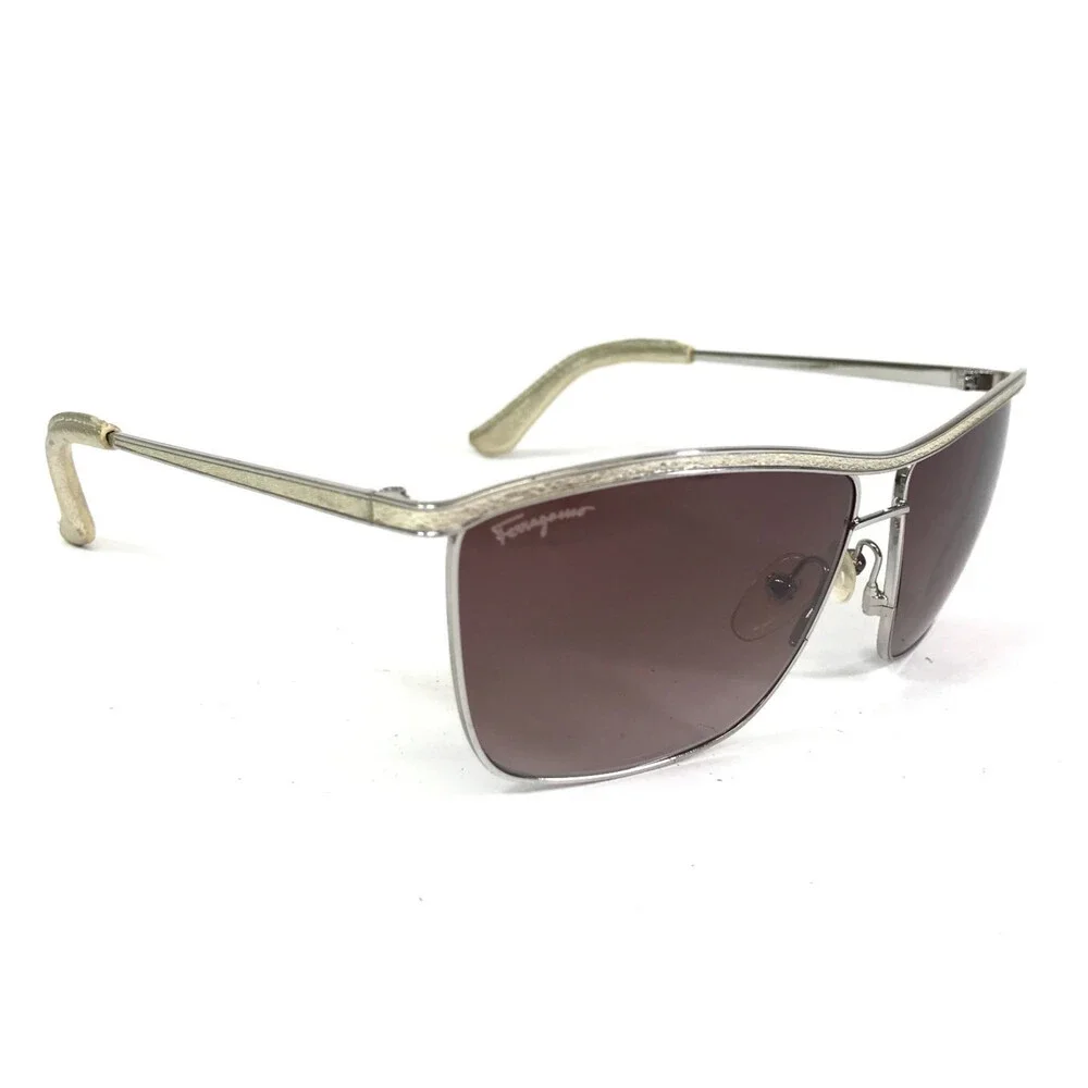 Salvatore Ferragamo Sunglasses SF113SI 045 Gold Silver w/ Purple Gradient Lenses